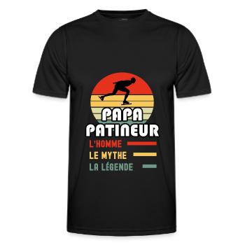 papa patineur homme mythe légende vintage patinage - T-shirt sport Homme - noir - Devant - AI Model Male 178 dark (178cm)