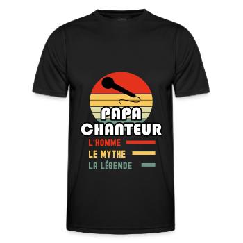 papa chanteur homme mythe légende papa musique - T-shirt sport Homme - noir - Devant - AI Model Male 178 dark (178cm)