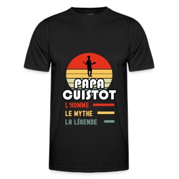 papa cuistot homme mythe légende papa cuisine - T-shirt sport Homme - noir - Devant - AI Model Male 178 dark (178cm)