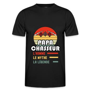 papa chasseur sanglier homme mythe légende chasse - T-shirt sport Homme - noir - Devant - AI Model Male 178 dark (178cm)