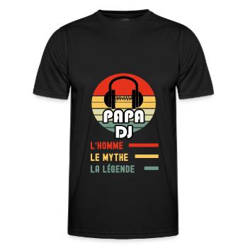 papa DJ homme mythe légende papa dj - T-shirt sport Homme - noir - Devant - AI Model Male 178 dark (178cm)