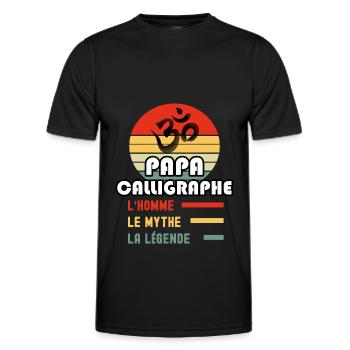 papa calligraphe homme mythe légende calligraphie - T-shirt sport Homme - noir - Devant - AI Model Male 178 dark (178cm)