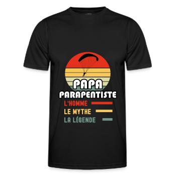 papa parapentiste homme mythe légende parapente - T-shirt sport Homme - noir - Devant - AI Model Male 178 dark (178cm)