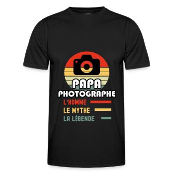 papa photographe homme mythe légende photo - T-shirt sport Homme - noir - Devant - AI Model Male 178 dark (178cm)