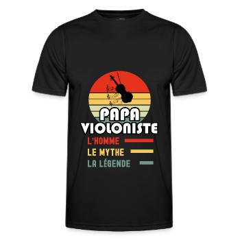papa violoniste homme mythe légende papa violon - T-shirt sport Homme - noir - Devant - AI Model Male 178 dark (178cm)