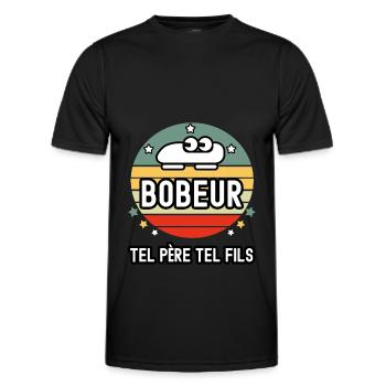 tel père tel fils cadeau papa bobeur bobsleigh - T-shirt sport Homme - noir - Devant - AI Model Male 178 dark (178cm)
