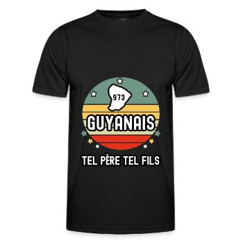 tel père tel fils papa guyanais 973 guyane - T-shirt sport Homme - noir - Devant - AI Model Male 178 dark (178cm)