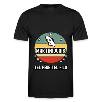 tel père tel fils papa martiniquais 972 martinique - T-shirt sport Homme - noir - Devant - AI Model Male 178 dark (178cm)