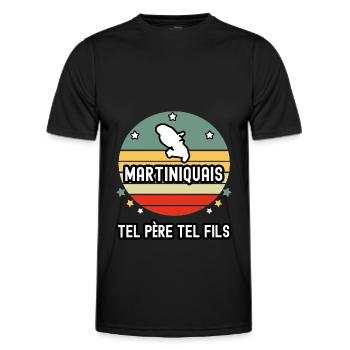 tel père tel fils papa martiniquais homme - T-shirt sport Homme - noir - Devant - AI Model Male 178 dark (178cm)