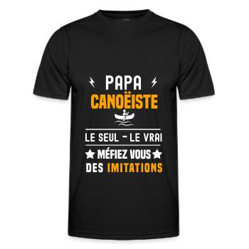 papa canoëiste le seul le vrai papa canoë - T-shirt sport Homme - noir - Devant - AI Model Male 178 dark (178cm)
