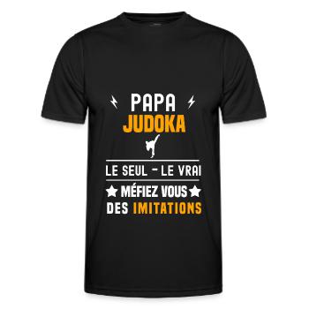 papa judoka le seul le vrai papa judo - T-shirt sport Homme - noir - Devant - AI Model Male 178 dark (178cm)
