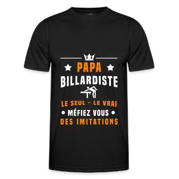 papa billardiste méfiez vous imitations billard - T-shirt sport Homme - noir - Devant - AI Model Male 178 dark (178cm)