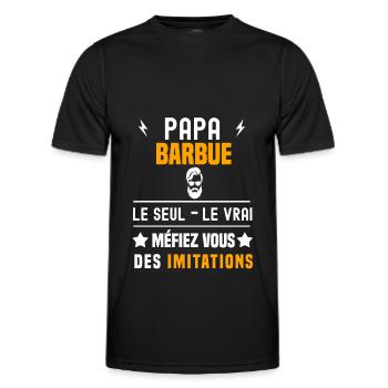 papa barbue le seul le vrai papa barbe - T-shirt sport Homme - noir - Devant - AI Model Male 178 dark (178cm)