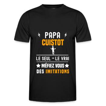 papa cuistot le seul le vrai papa cuisine - T-shirt sport Homme - noir - Devant - AI Model Male 178 dark (178cm)