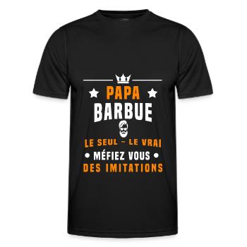 papa barbue méfiez vous imitations barbe - T-shirt sport Homme - noir - Devant - AI Model Male 178 dark (178cm)