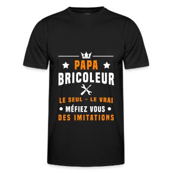 papa bricoleur méfiez vous imitations bricolage - T-shirt sport Homme - noir - Devant - AI Model Male 178 dark (178cm)