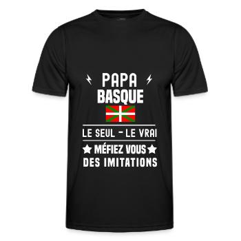papa basque drapeau le seul le vrai pays basque - T-shirt sport Homme - noir - Devant - AI Model Male 178 dark (178cm)