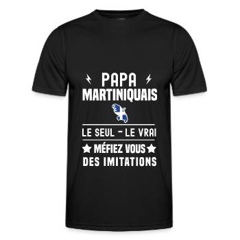 papa martiniquais drapeau le seul vrai martinique - T-shirt sport Homme - noir - Devant - AI Model Male 178 dark (178cm)