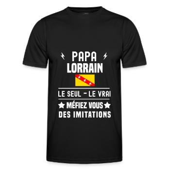 papa lorrain drapeau le seul le vrai lorraine - T-shirt sport Homme - noir - Devant - AI Model Male 178 dark (178cm)