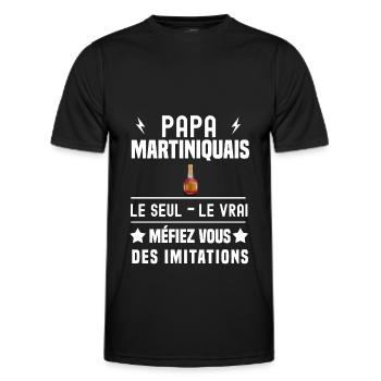 papa martiniquais rhum le seul le vrai martinique - T-shirt sport Homme - noir - Devant - AI Model Male 178 dark (178cm)