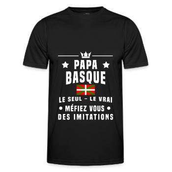 papa basque drapeau méfiez vous imitations - T-shirt sport Homme - noir - Devant - AI Model Male 178 dark (178cm)