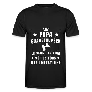 papa guadeloupéen homme méfiez vous imitations - T-shirt sport Homme - noir - Devant - AI Model Male 178 dark (178cm)