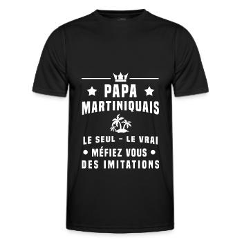 papa martiniquais ile méfiez vous imitations - T-shirt sport Homme - noir - Devant - AI Model Male 178 dark (178cm)