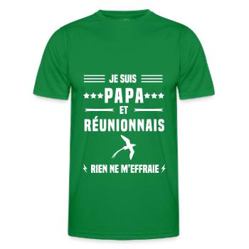 papa réunionnais paille queue rien ne m'effraie - T-shirt sport Homme - vert - Devant - AI Model Male 178 dark (178cm)
