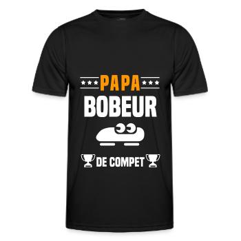 papa bobeur de compet père cadeau papa bobsleigh - T-shirt sport Homme - noir - Devant - AI Model Male 178 dark (178cm)