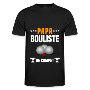 papa bouliste de compet père cadeau papa pétanque - T-shirt sport Homme - noir - Devant - AI Model Male 178 dark (178cm)