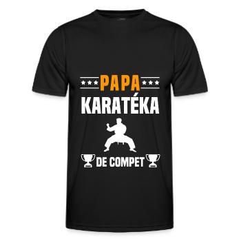 papa karatéka de compet père cadeau papa karaté - T-shirt sport Homme - noir - Devant - AI Model Male 178 dark (178cm)