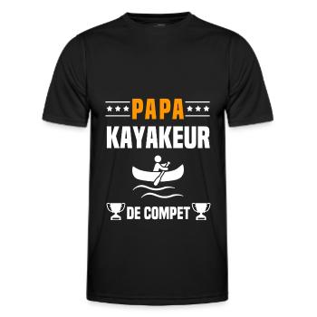 papa kayakeur de compet père cadeau papa kayak - T-shirt sport Homme - noir - Devant - AI Model Male 178 dark (178cm)
