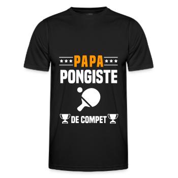papa pongiste de compet père cadeau papa ping pong - T-shirt sport Homme - noir - Devant - AI Model Male 178 dark (178cm)