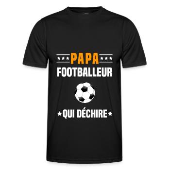 papa footballeur qui déchire papa football - T-shirt sport Homme - noir - Devant - AI Model Male 178 dark (178cm)