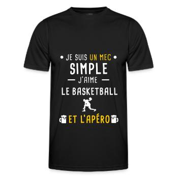 mec simple basketball sport et apéro - T-shirt sport Homme - noir - Devant - AI Model Male 178 dark (178cm)