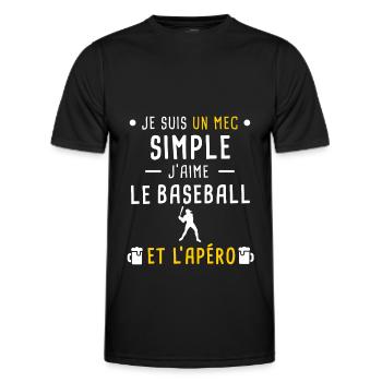 mec simple baseball baseballeur et apéro - T-shirt sport Homme - noir - Devant - AI Model Male 178 dark (178cm)