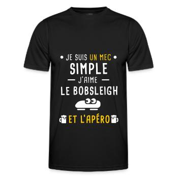 mec simple bobsleigh et apéro - T-shirt sport Homme - noir - Devant - AI Model Male 178 dark (178cm)