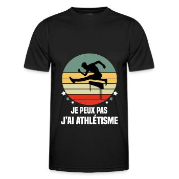 je peux pas j'ai athlétisme athléte vintage retro - T-shirt sport Homme - noir - Devant - AI Model Male 178 dark (178cm)
