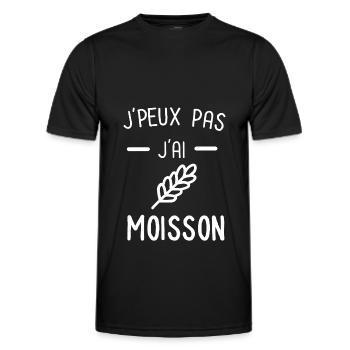 Je peux pas j'ai moisson récolte blé - T-shirt sport Homme - noir - Devant - AI Model Male 178 dark (178cm)