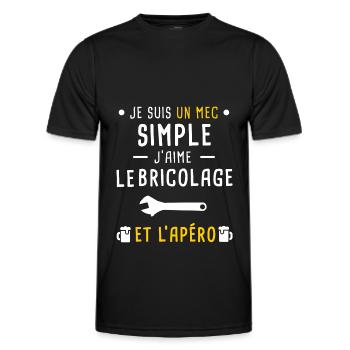 bricolage clé molette et apéro mec simple - T-shirt sport Homme - noir - Devant - AI Model Male 178 dark (178cm)