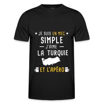 turquie homme pays apéro mec simple - T-shirt sport Homme - noir - Devant - AI Model Male 178 dark (178cm)