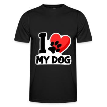 I love my dog - Dog Owner, Dog, Walk - Men's Functional T-Shirt - black - Front - AI Model Male 178 dark (178cm)