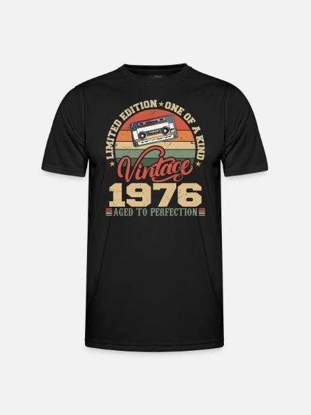 Jahrgang 1976 Retro 1976 Geburtstagsgeschenk - Männer Funktions-T-Shirt - Schwarz