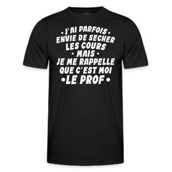 Professeur - Enseignant - Je Suis Professeur - T-shirt sport Homme - noir - Devant - AI Model Male 178 dark (178cm)