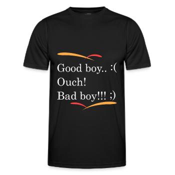 Bon b... oh, mauvais garçon!!! - T-shirt sport Homme - noir - Devant - AI Model Male 178 dark (178cm)