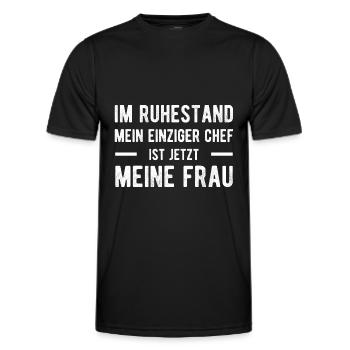 Ruhestand Spruch Verheiratet Ehe - Männer Funktions-T-Shirt - Schwarz - Vorne - AI Model Male 178 dark (178cm)