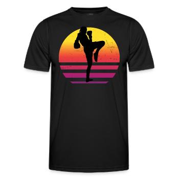 Women Thai Boxer Thai Boxing Thai Boxing Muay Thai - Men's Functional T-Shirt - black - Front - AI Model Male 178 dark (178cm)