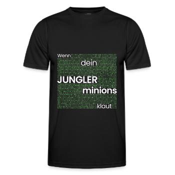 Wenn der JUNGLER minions klaut - Männer Funktions-T-Shirt - Schwarz - Vorne - AI Model Male 178 dark (178cm)