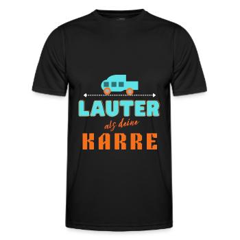 lauter als deine Karre - Männer Funktions-T-Shirt - Schwarz - Vorne - AI Model Male 178 dark (178cm)