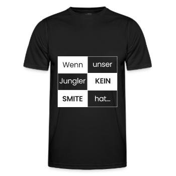 Wenn der Jungler kein SMITE hat - Männer Funktions-T-Shirt - Schwarz - Vorne - AI Model Male 178 dark (178cm)